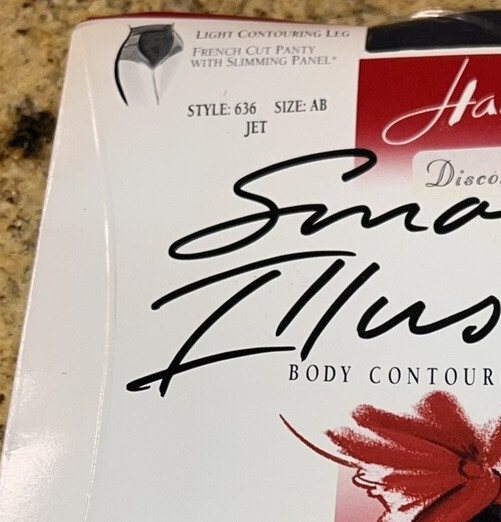 NEW Hanes Smooth Illusions Contouring Pantyhose French Panty Sz AB Jet Black 650