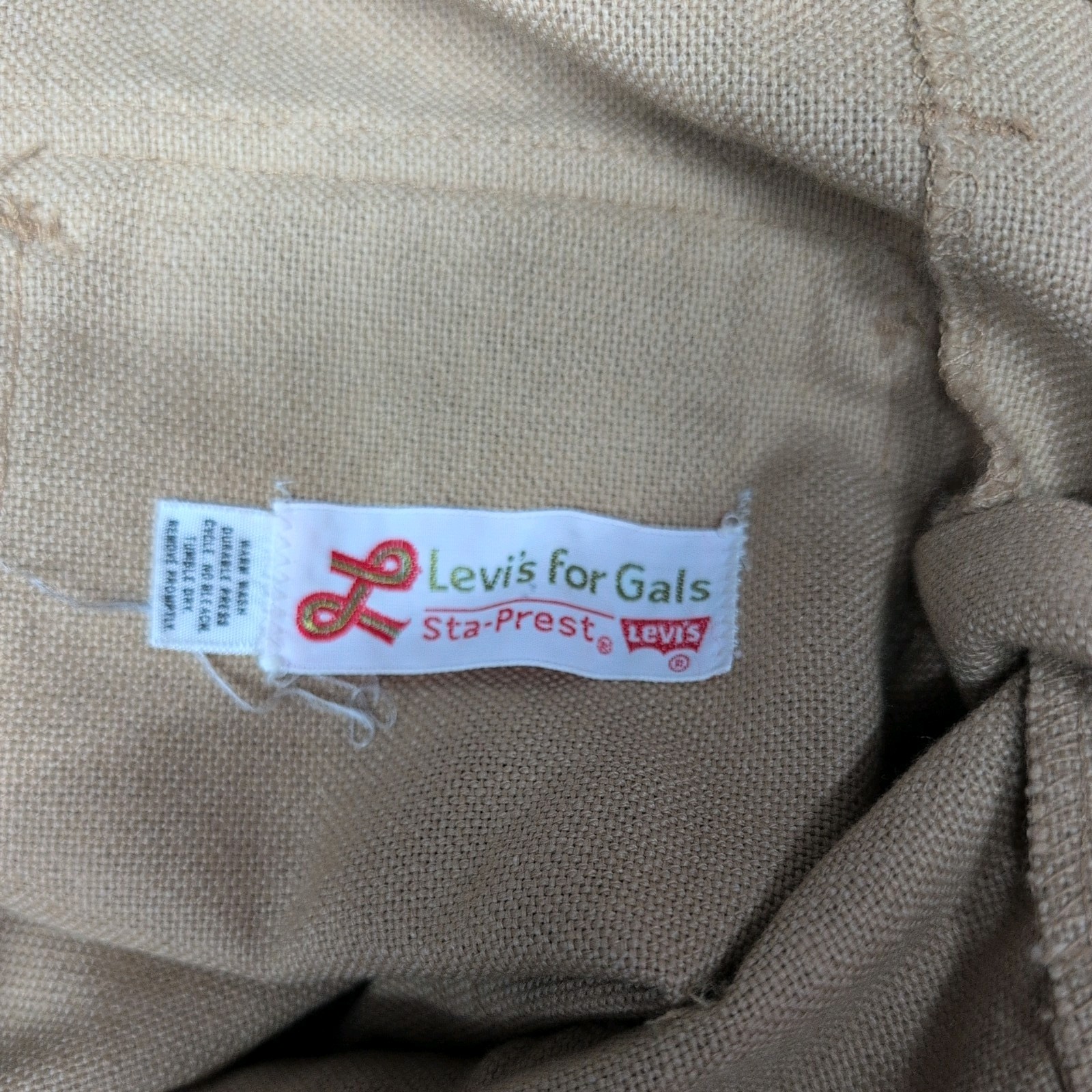 Levi’s For Gals Sta-Prest Cotton Canvas Slacks 28×32 Big E Bush Pants Bellbottom