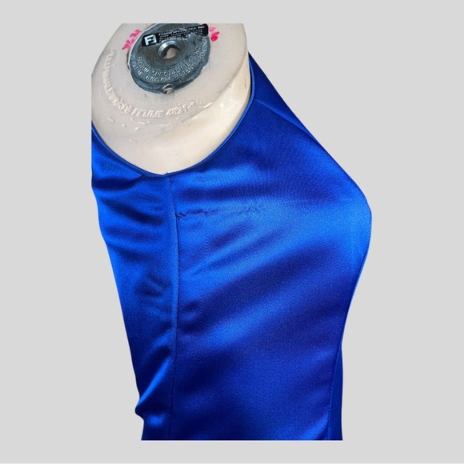 S.G. Gilbert Royal Blue Satin Backless Dress – Size 4