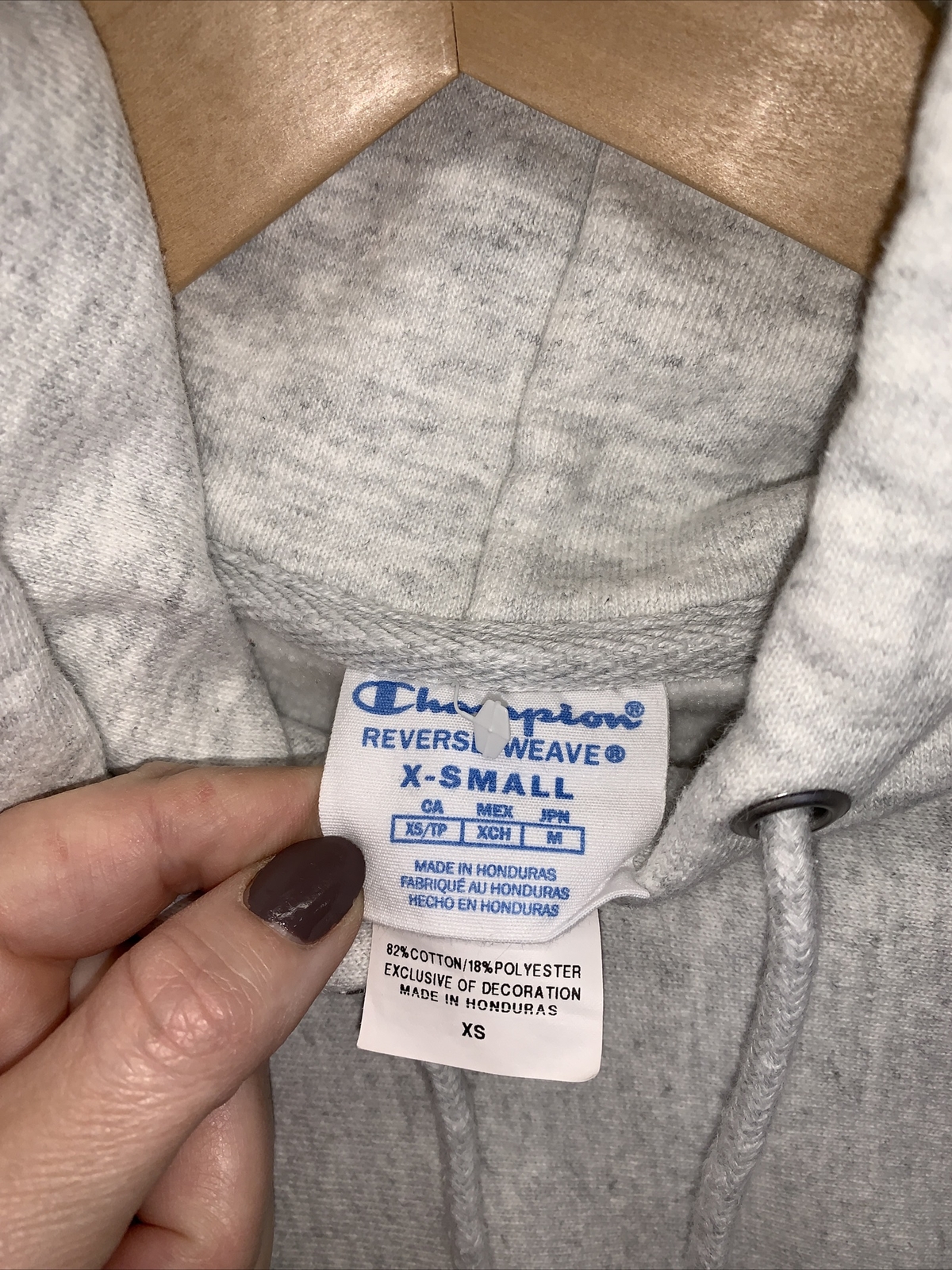 Vintage Champion Reverse Weave Heather Grey Hoodie Mens/Womens XS-8586