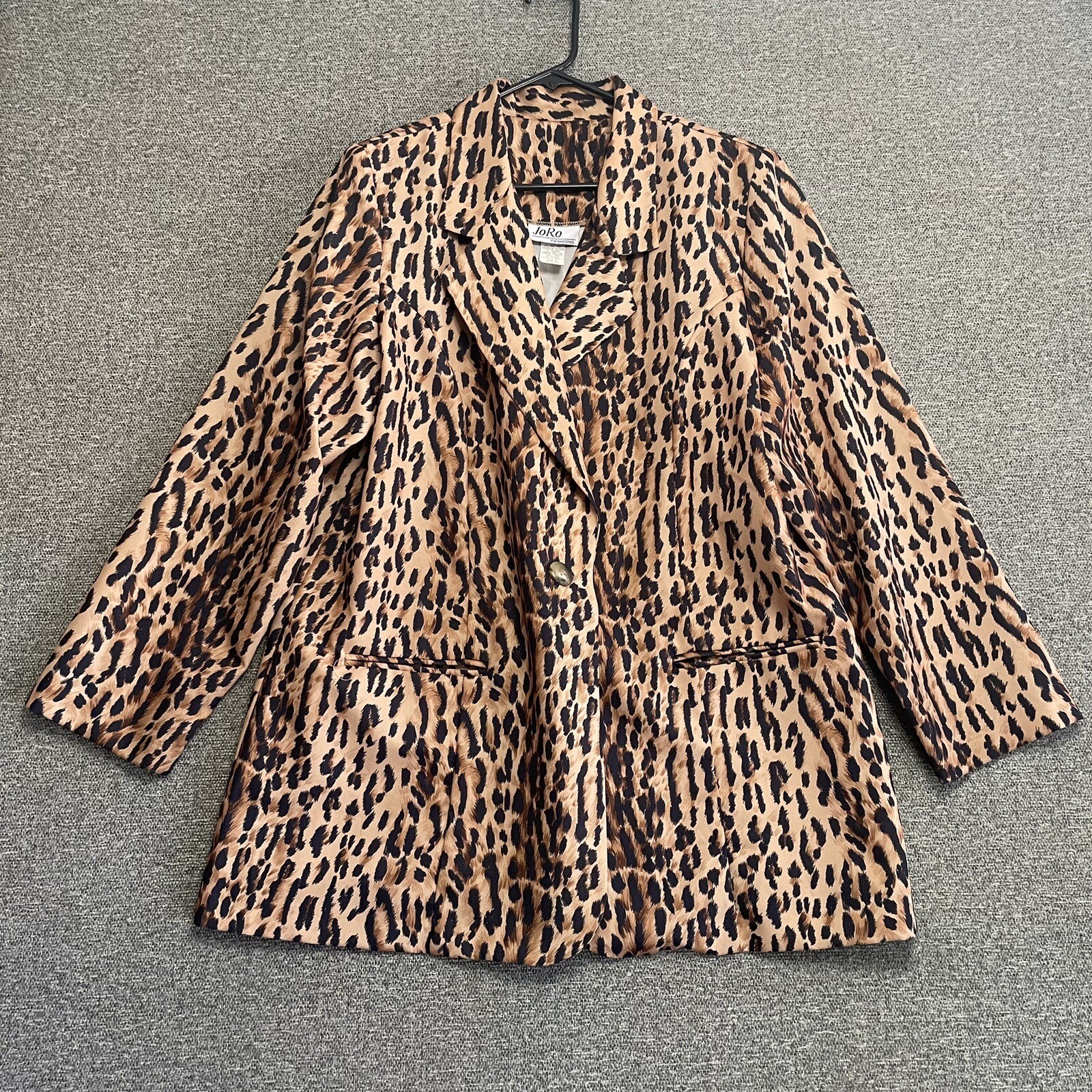 Vintage JoRo Fashions Animal Print Blazer Size 1X Women’s 3/4 Sleeve Leopard