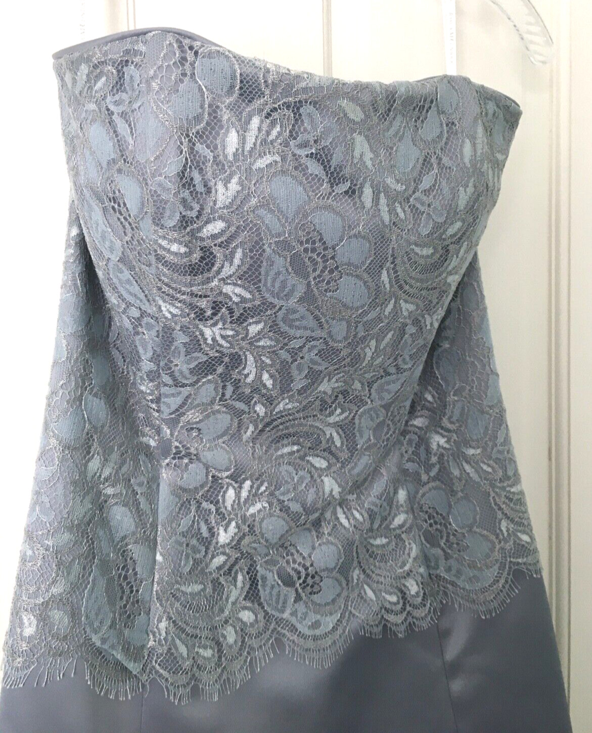 Vintage Scott McClintock size 10 NEW Pale Blue Gray Long Dress + Bolero Jacket