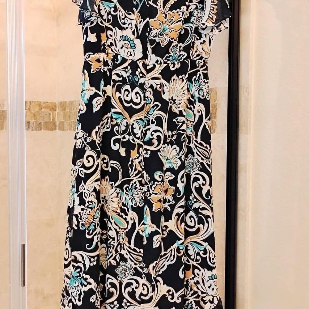 Chico’s Paisley Faux Wrap cottage core fairy 90s boho Midi Dress