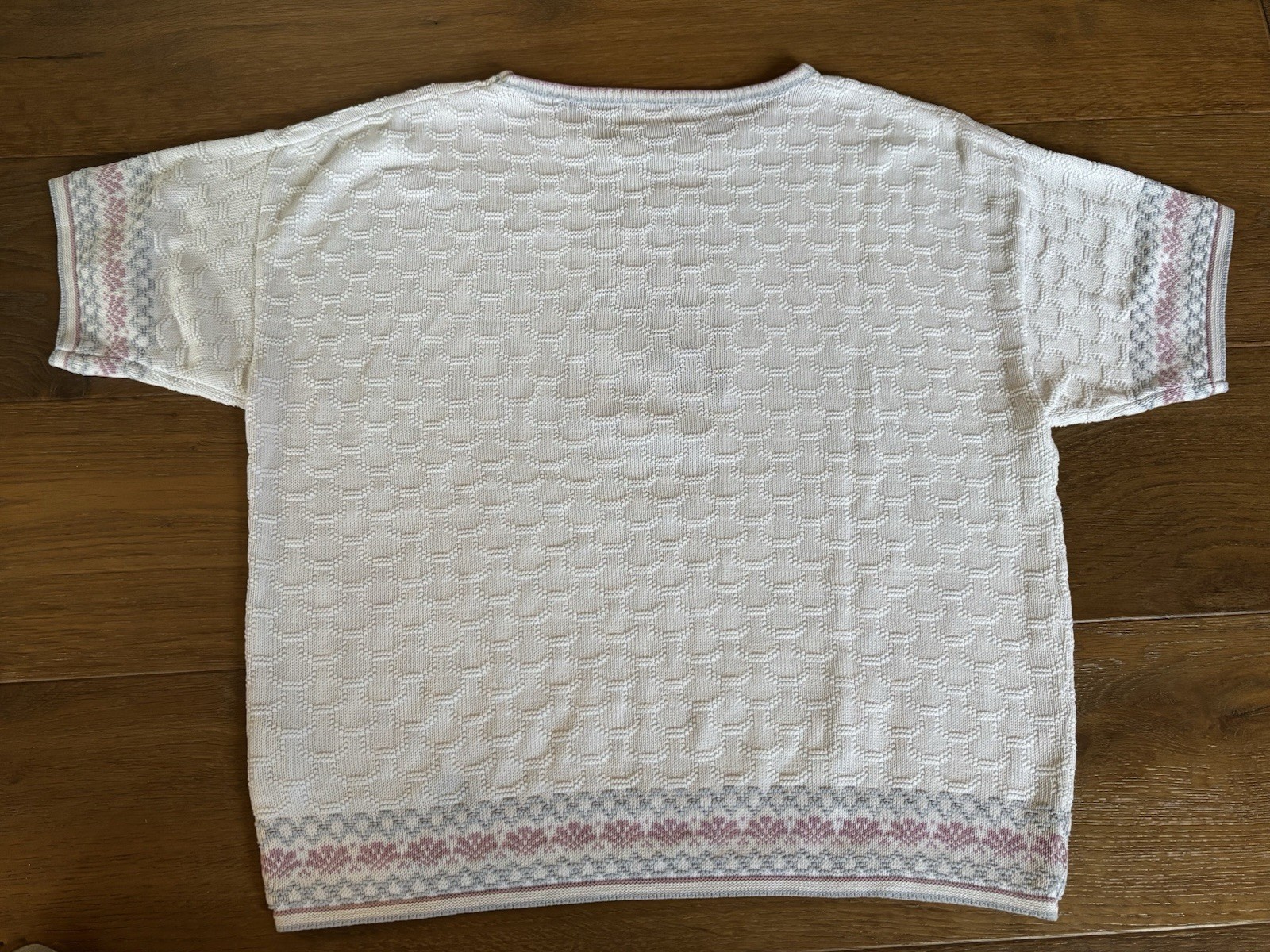 VINTAGE 80s 90s Embroidered Short Sleeve Pelican Coastal Grandma Sweater, XL