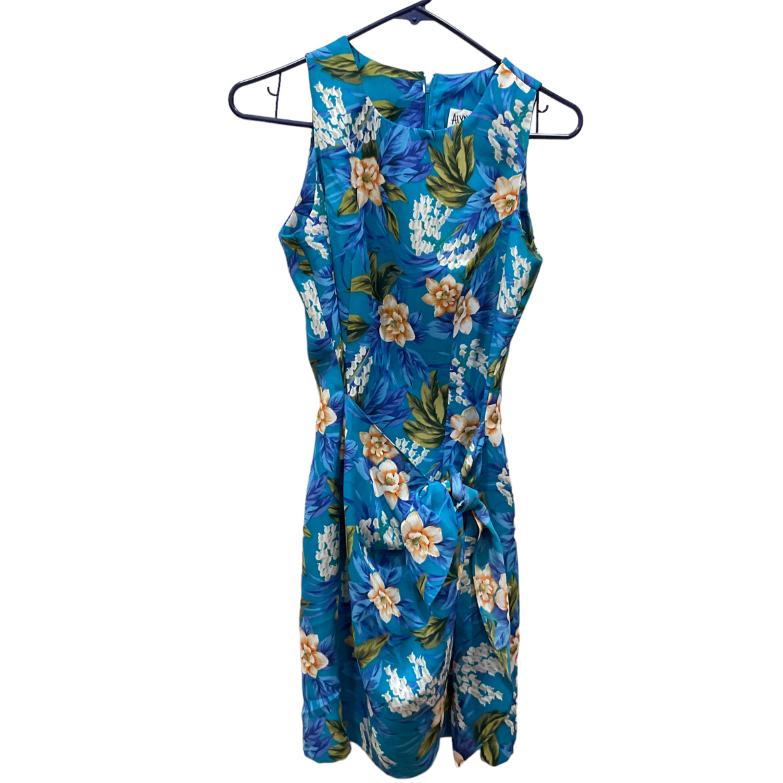 Vintage Alyn Paige Hawaiian Sarong Dress Juniors Sz 7/8 Tropical Floral short