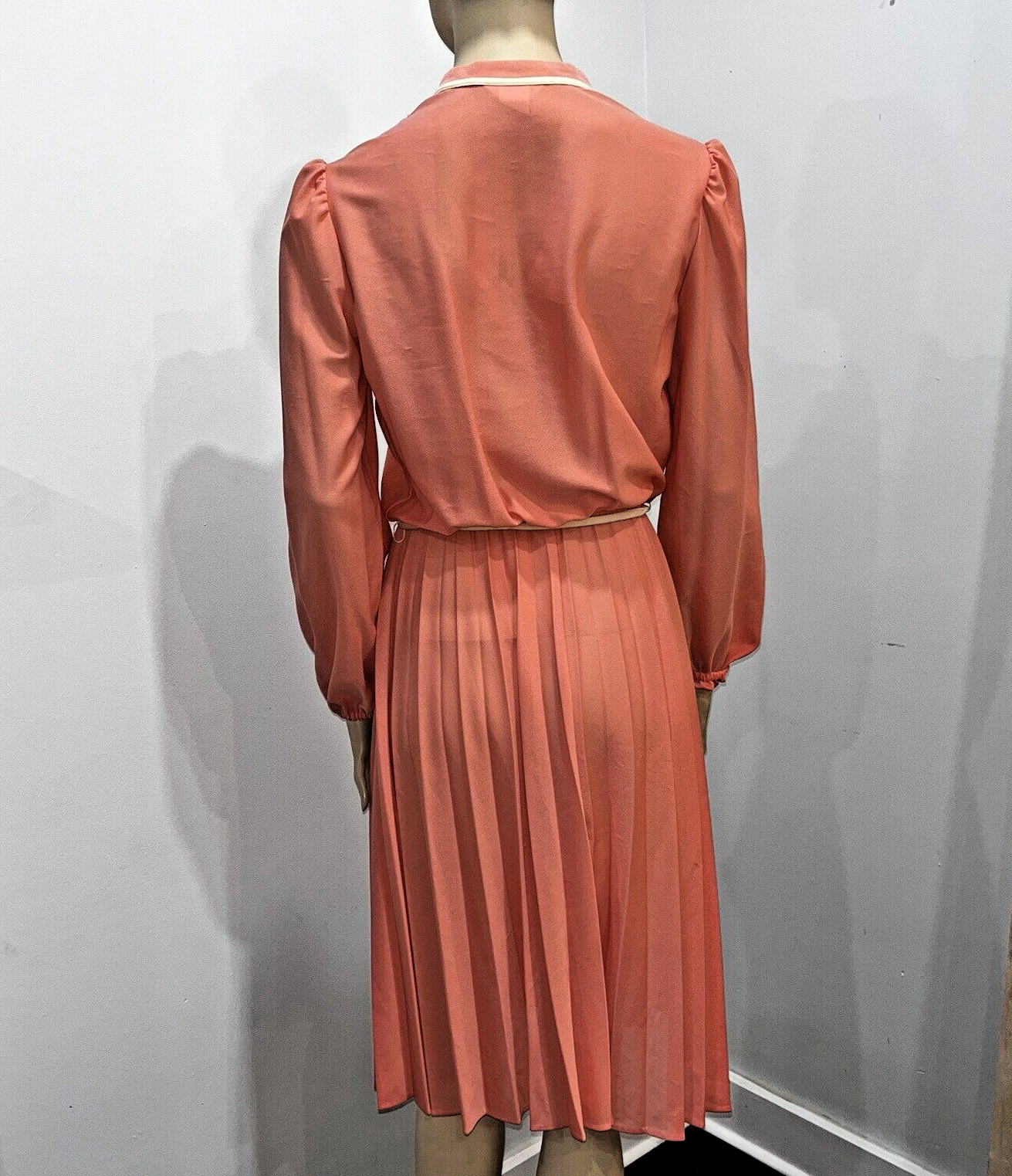 Vintage Sears The Fashion Place Belted Pleated Dress 1970s Size 14