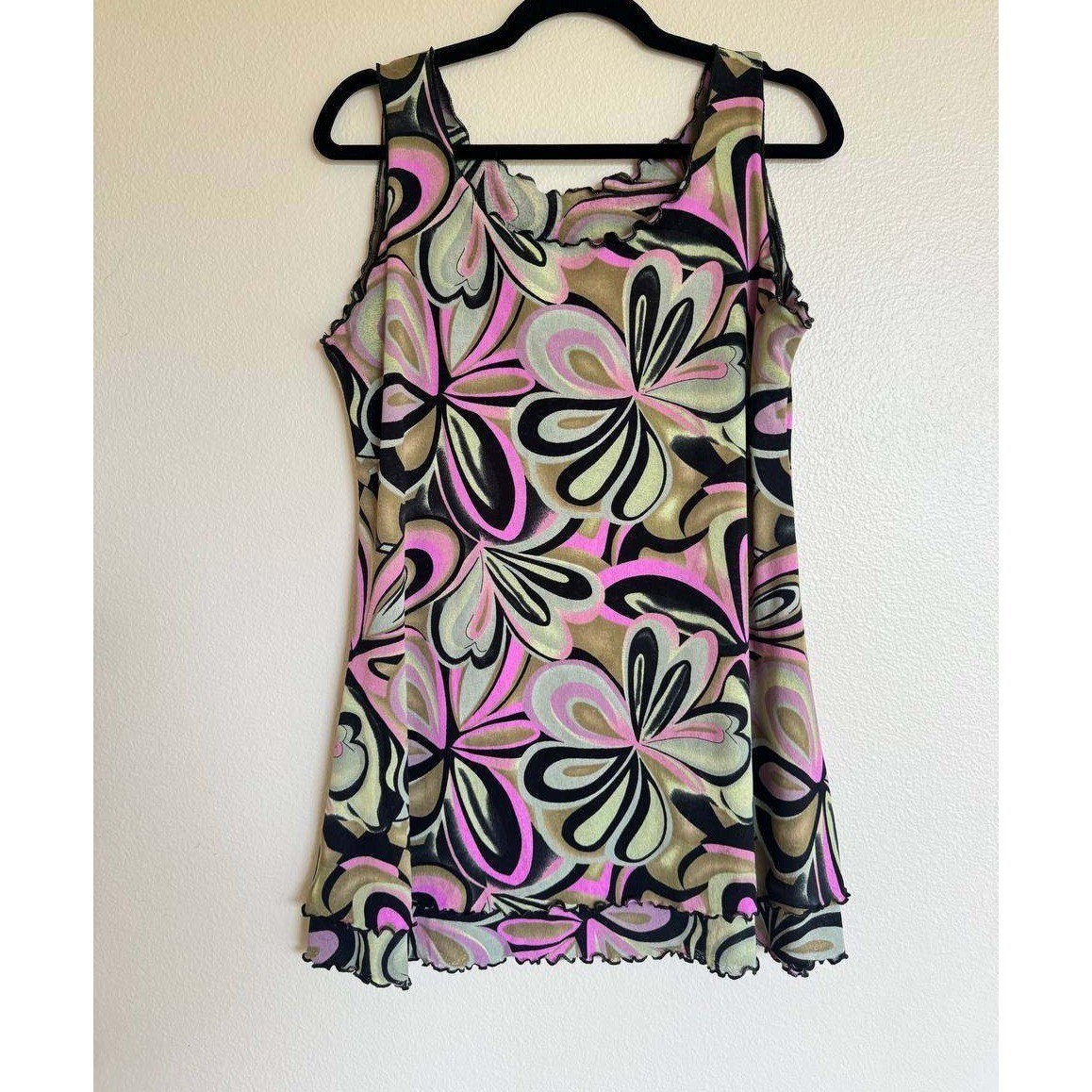 RAJ Psychedelic Retro Print Mini Dress M Y2K 70s Colorful Fairycore Euro Summer