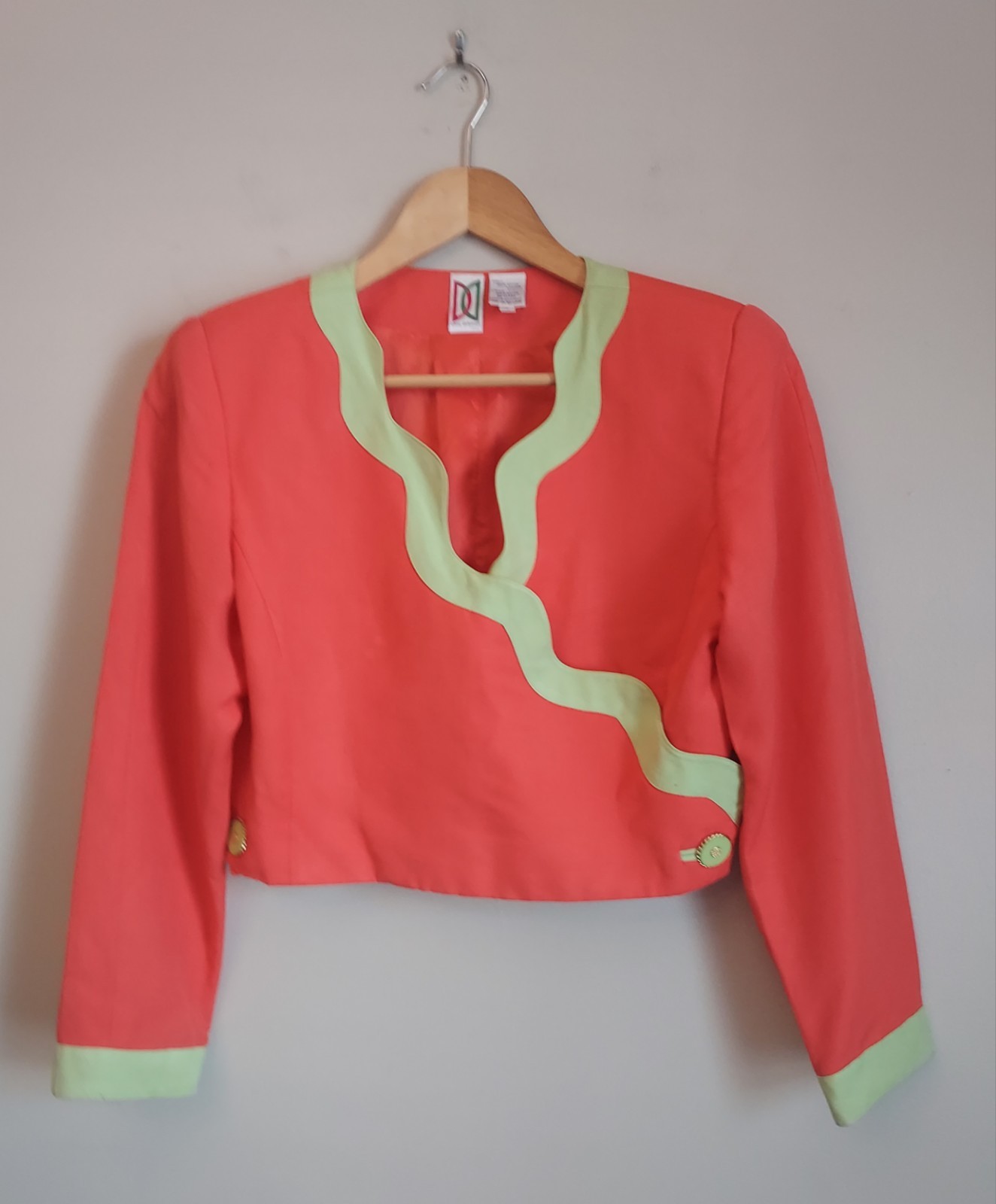 Vintage DIANE DICKINSON Cropped Jacket Size 6 Mod 80’s Resort Palm Beach