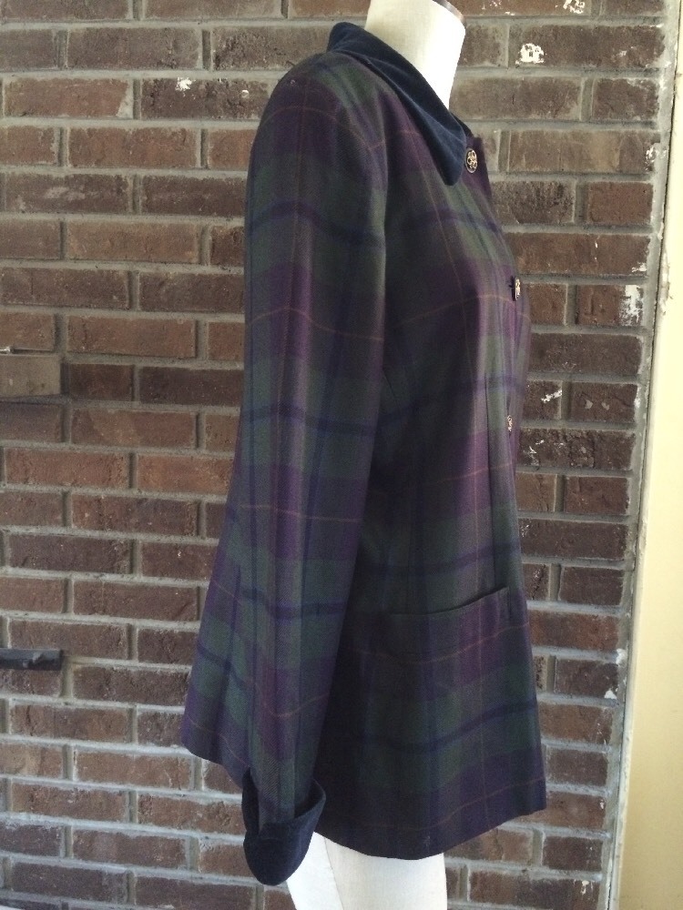 Stylin’ VTG Kasper by ASL Lined Blazer Green Tartan Plaid Ladies’ Size 14 – NOS