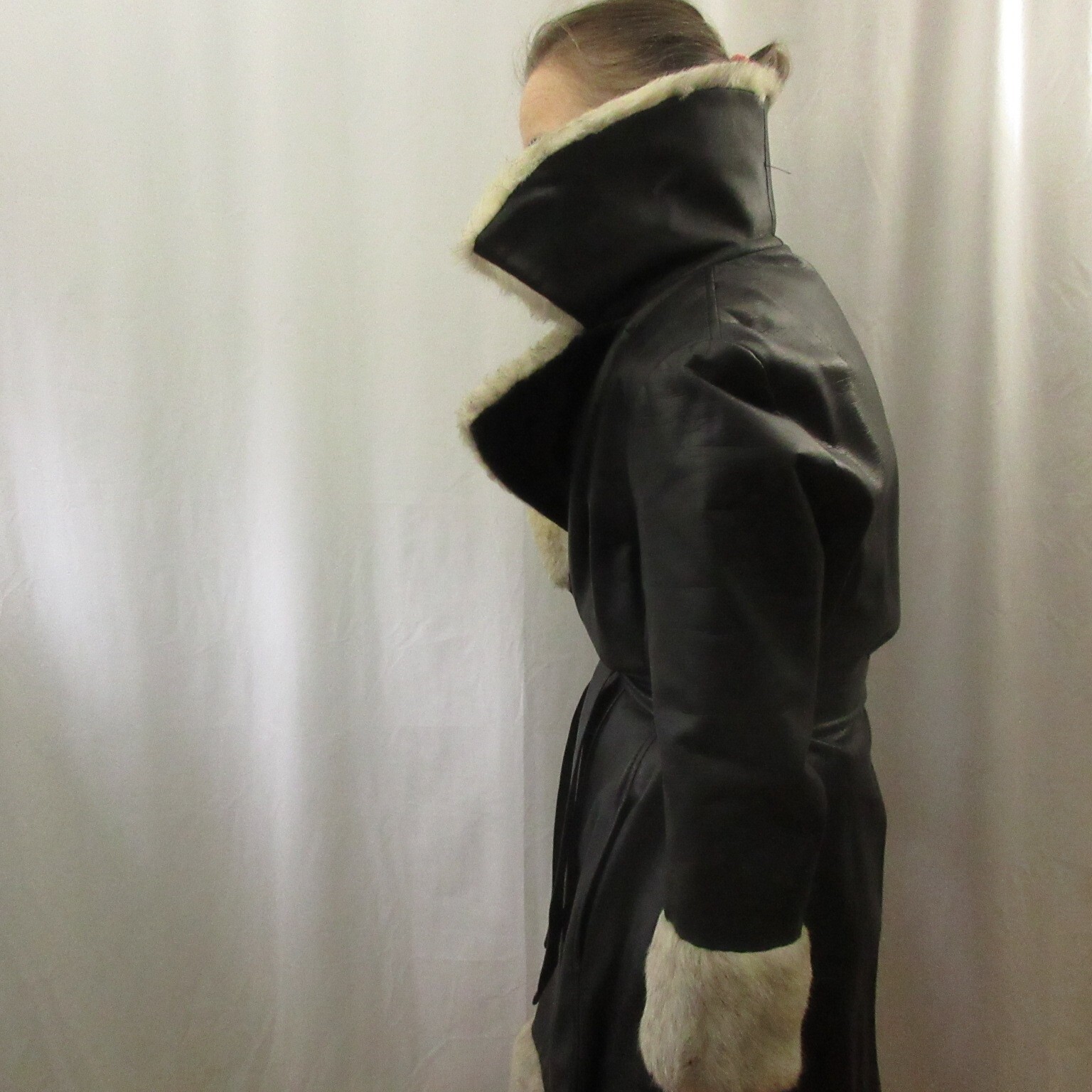 VINTAGE RARE 70s Faux Fur Women’s Coat MOD New Wave PUNK SOVIET NOIR GOTH OOAK