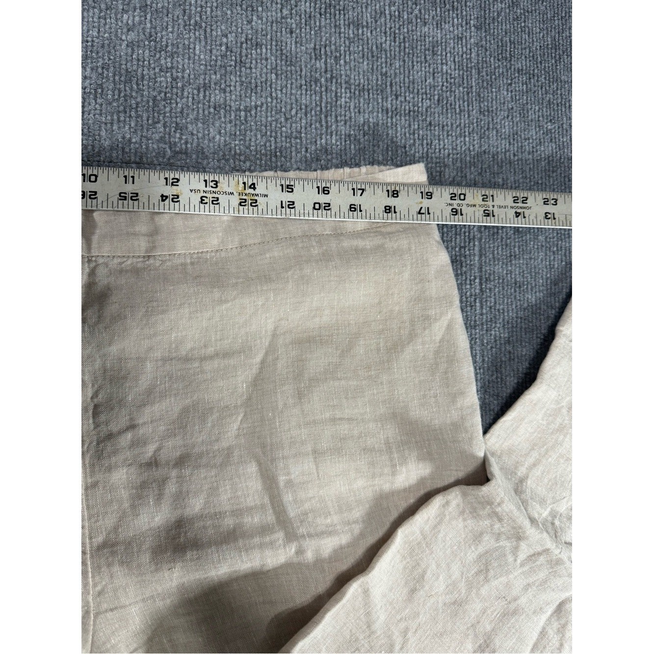 Chico’s 100% Linen Cropped Pants Coastal Grandmother Tan 2.5 XL Quiet Luxury