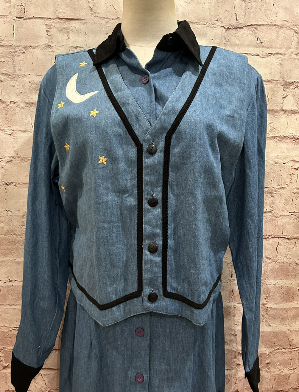 Vintage Country Wear Clothing Company Dress Size 12 90s Denim Chambray Cottage