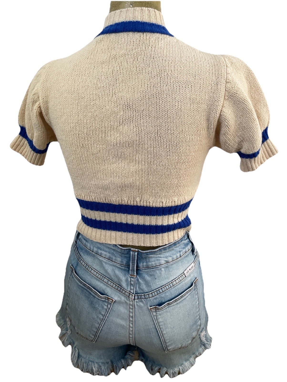 ST. JOHN KNITS Vintage Marie St. John Santana Knit CROP TOP XS / S Needs Repair