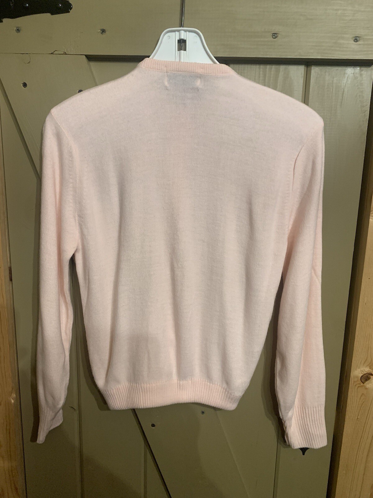 Vintage A Sara Mya By Meco 100% Turbo Orlon 1950’s Pink Embroidered Sweater