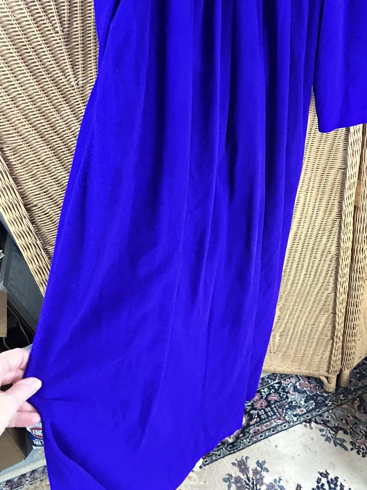 VTG VANITY FAIR Half Zip Fleece Sz Med Purple Embossed Robe Lounger House Coat
