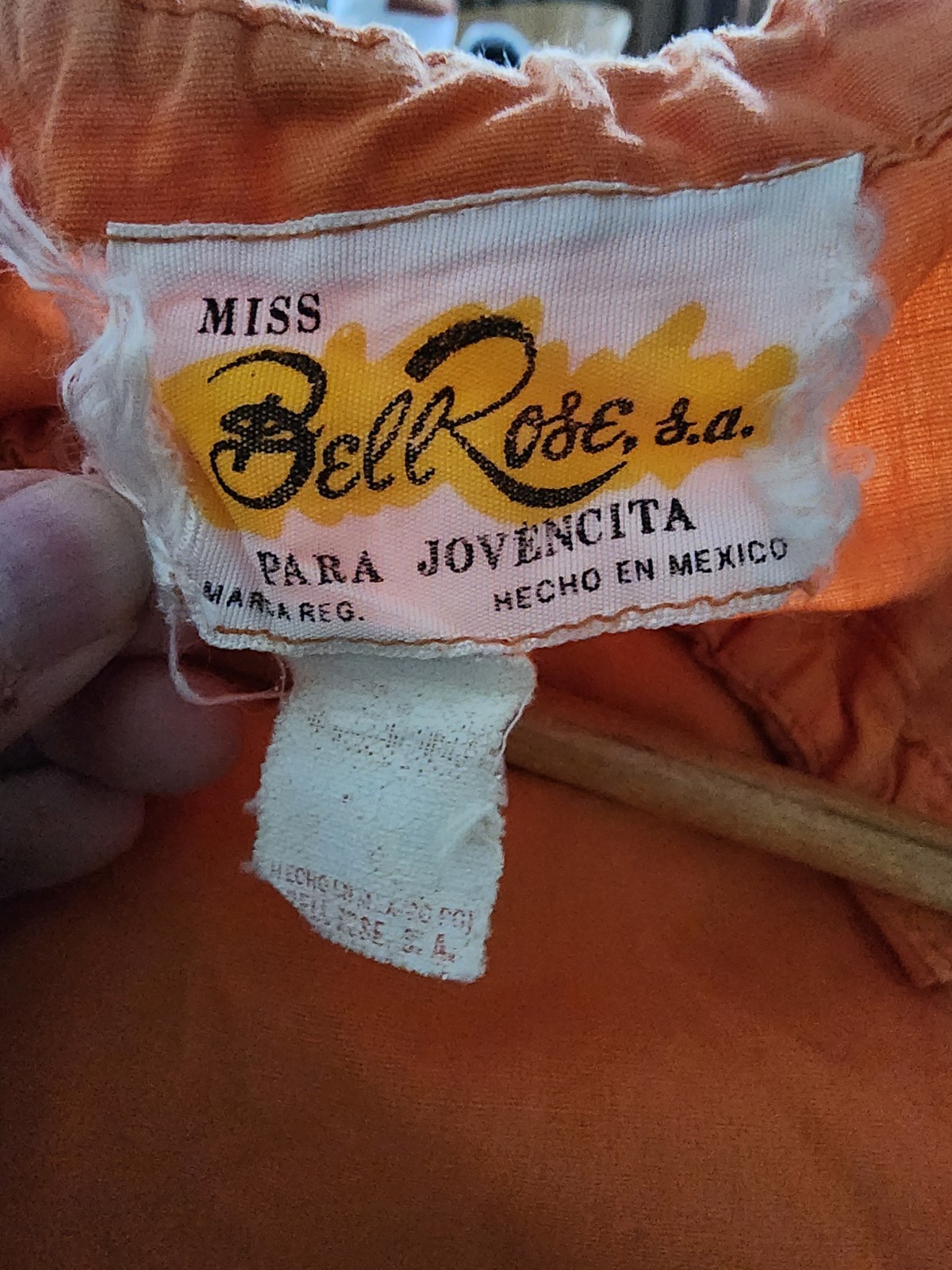 ​Vintage 1970s Mexican Sun Dress Orange Rick Rack Ruffle Beads Cottagecore Boho