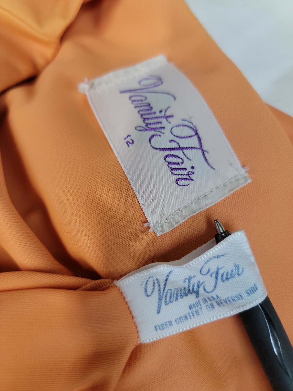 Vanity Fair, Peignoir Vintage Lingerie UNIQUE STYLE Jumpsuit Orange Sz 12 #CB4