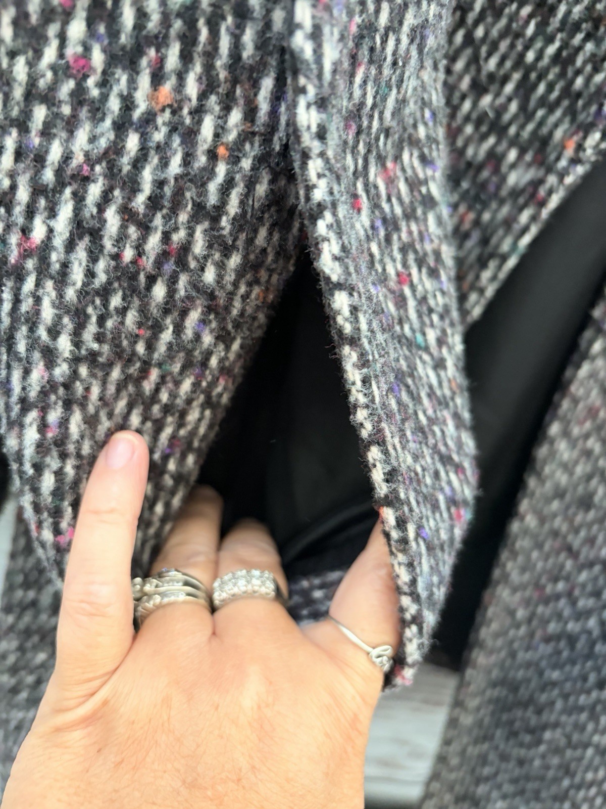 Vintage Karizma East Ltd Womens Size 12 Tweed Wool Blend Coat Double Breasted