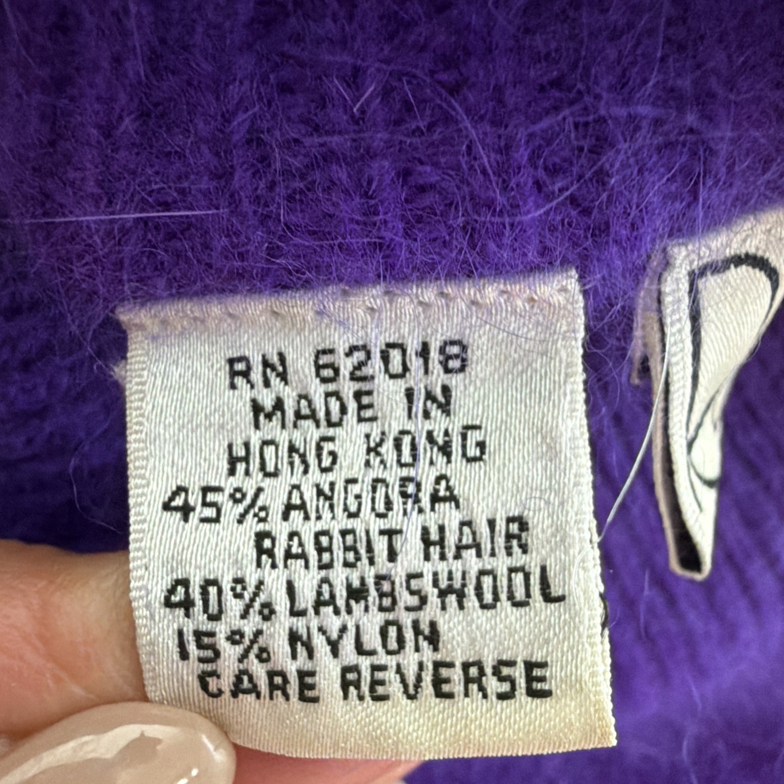 Vintage Rafaella Angora Lambswool Blend Mock Neck Geometric Sweater Colorful M