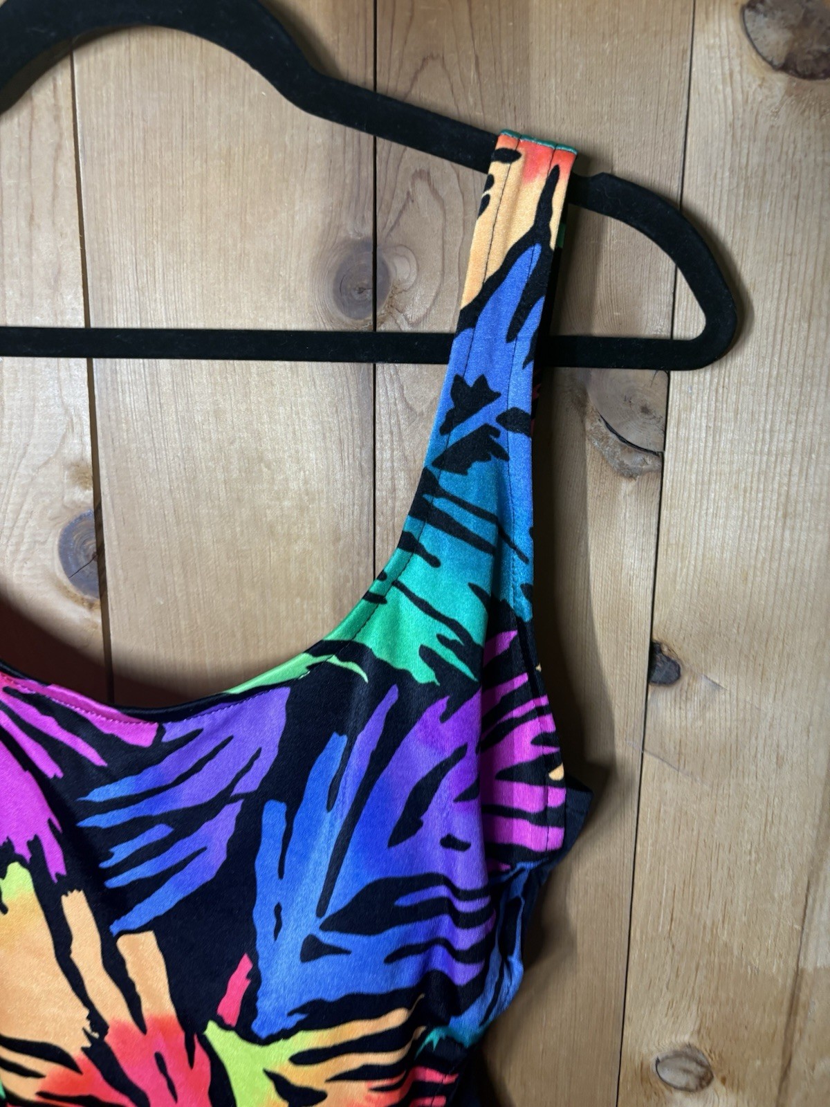 Catalina Neon Splash One Piece Swimsuit Bathing Suit Size 14 USA VTG 80s 38/32