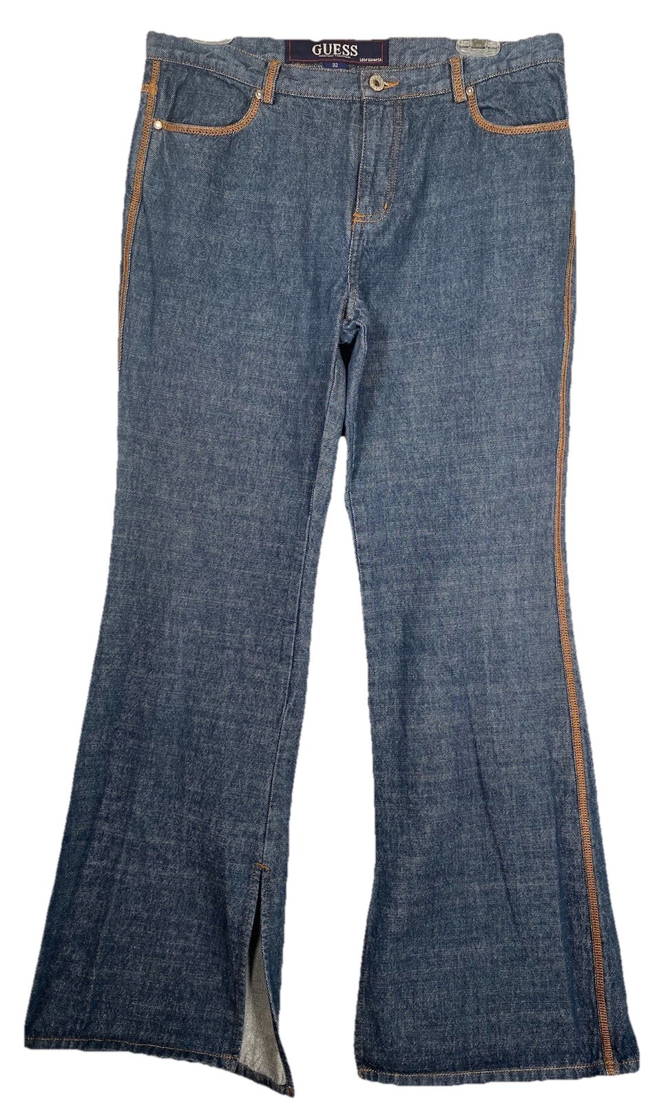 Vtg Y2K Guess USA Jean Women 32 Bootcut Flare Low Rise Center Stitch Grunge EUC