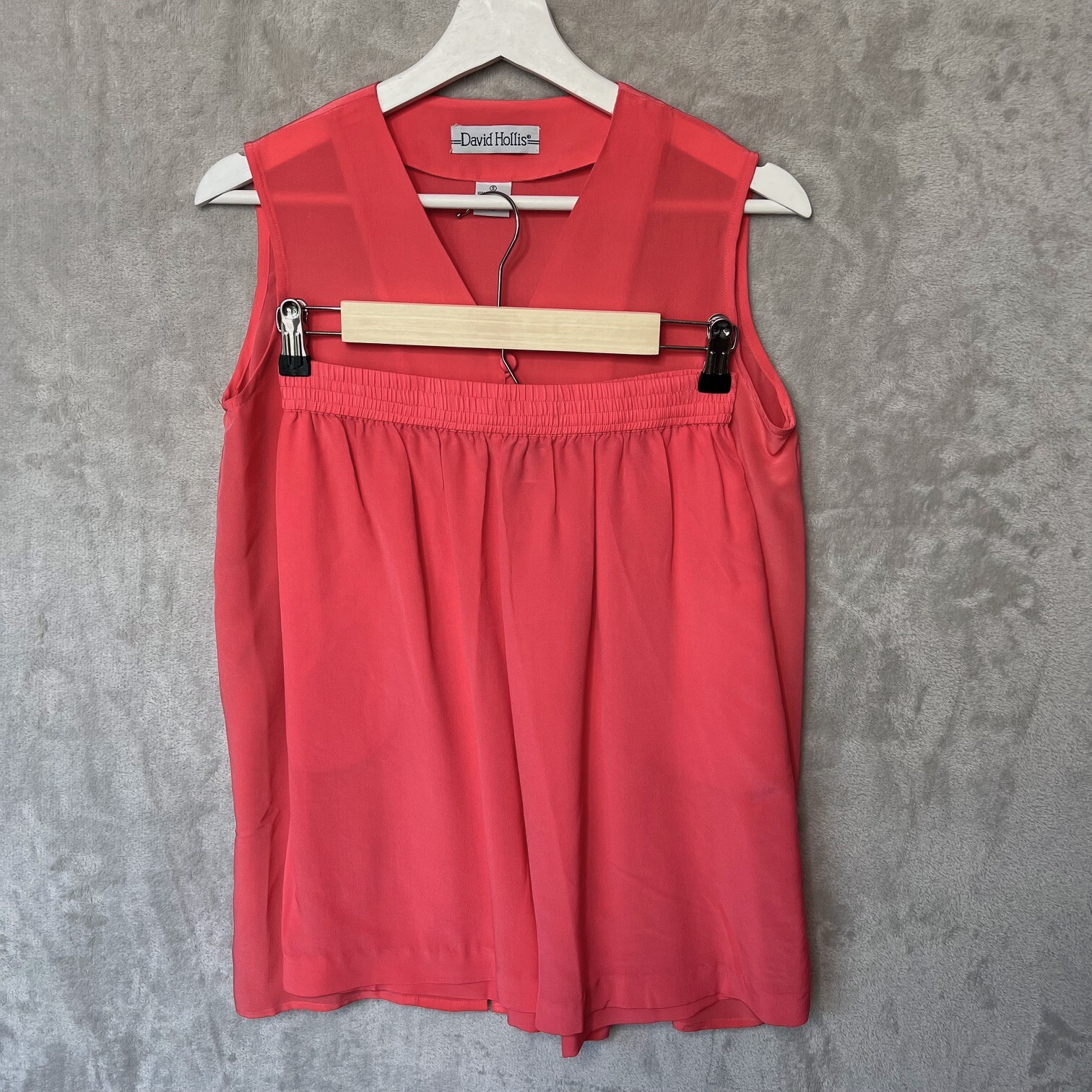 David Hollis Silk Top & Shorts Set 2 Piece Womens Small Coral Pink 90s y2k