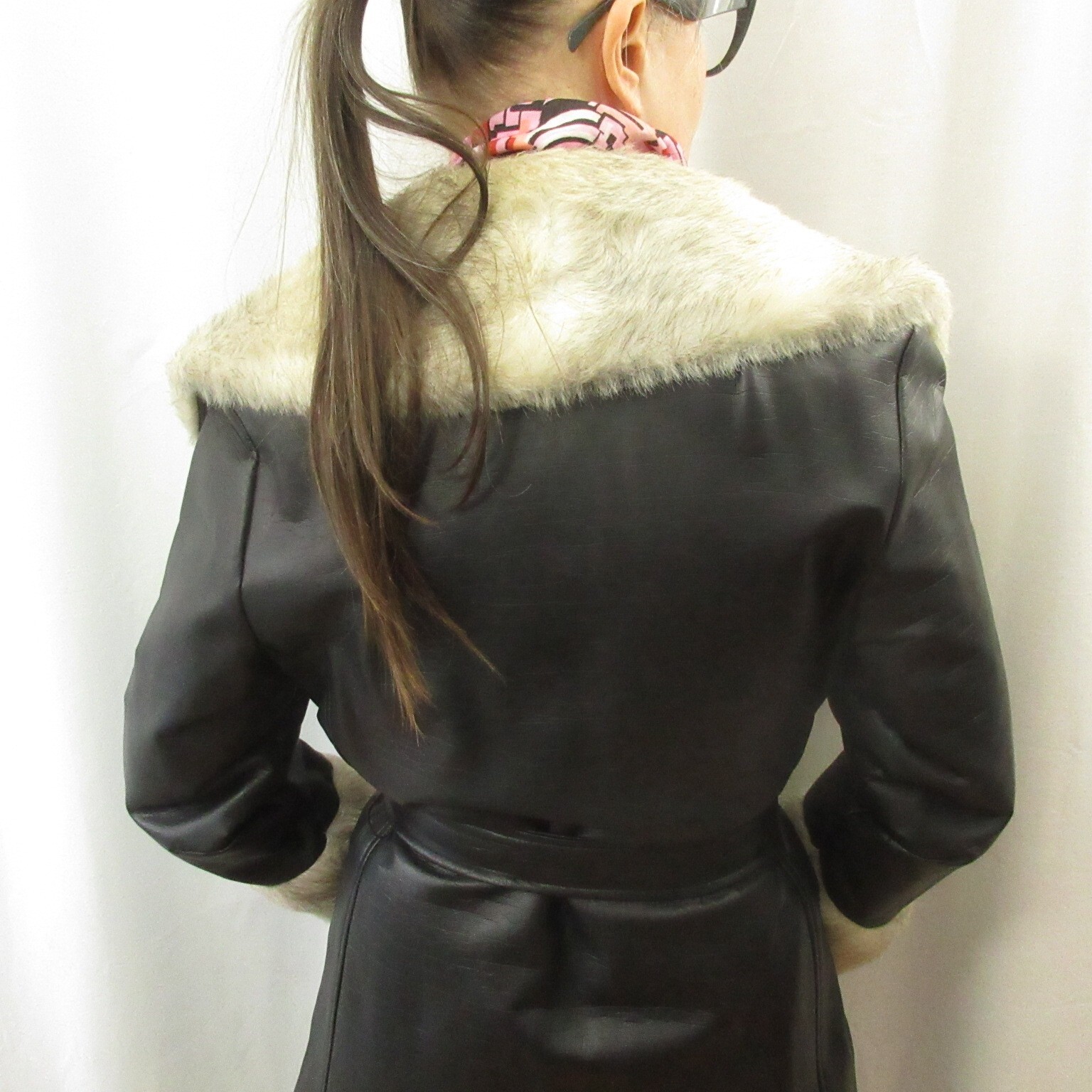 VINTAGE RARE 70s Faux Fur Women’s Coat MOD New Wave PUNK SOVIET NOIR GOTH OOAK