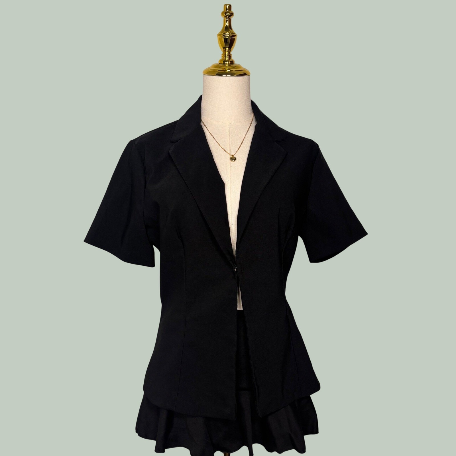 vintage 90s california grown black shirt vest Y2K corporate goth office siren