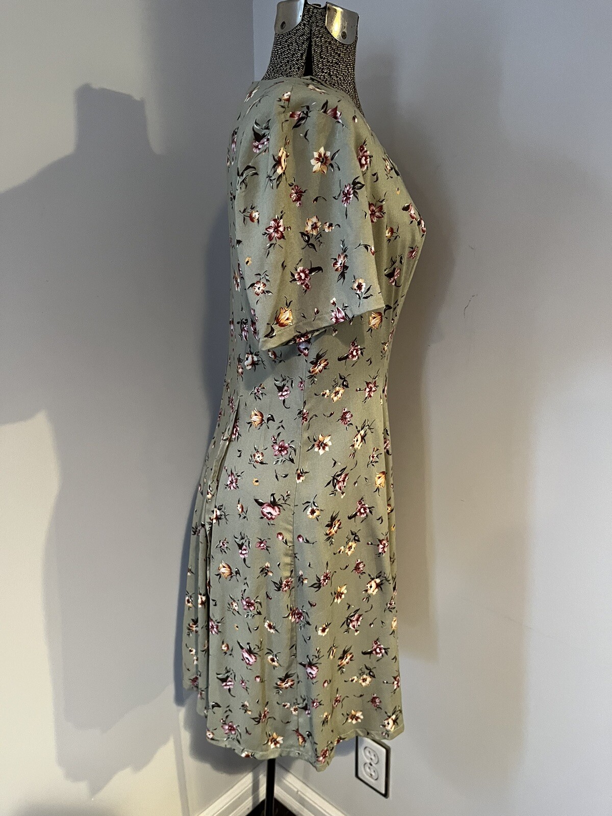 Vtg 90s Jamie Brooke Dress Fit and Flare Skater Dress Floral Hippie Boho Cottage