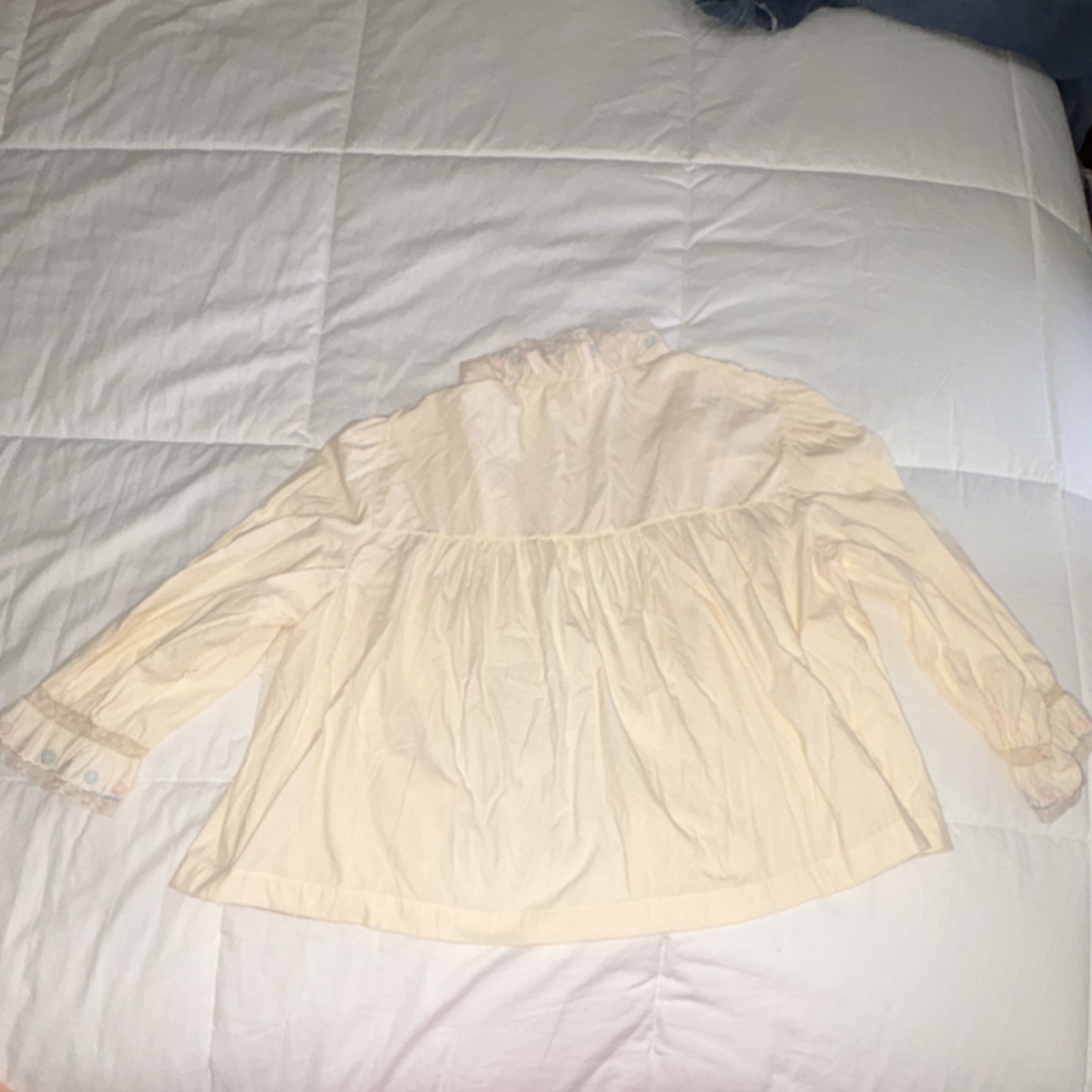Barbizon Feathaire Ivory Pink Blue Embroidered Vintage Sleepwear Medium