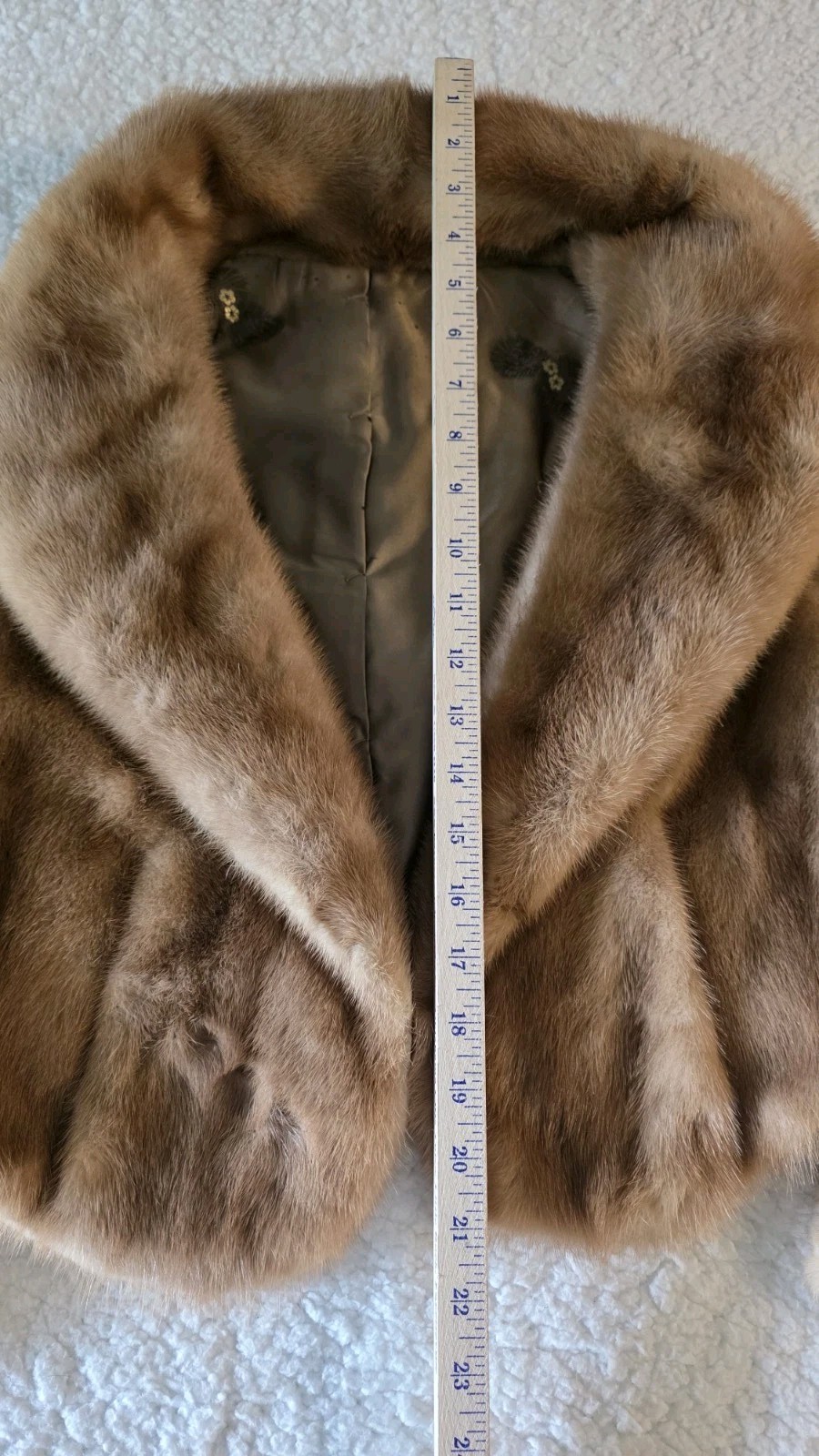 READ Vintage 1950s Genuine Blonde Pastel Mink Fur Capelet Bolero Shawl Collar