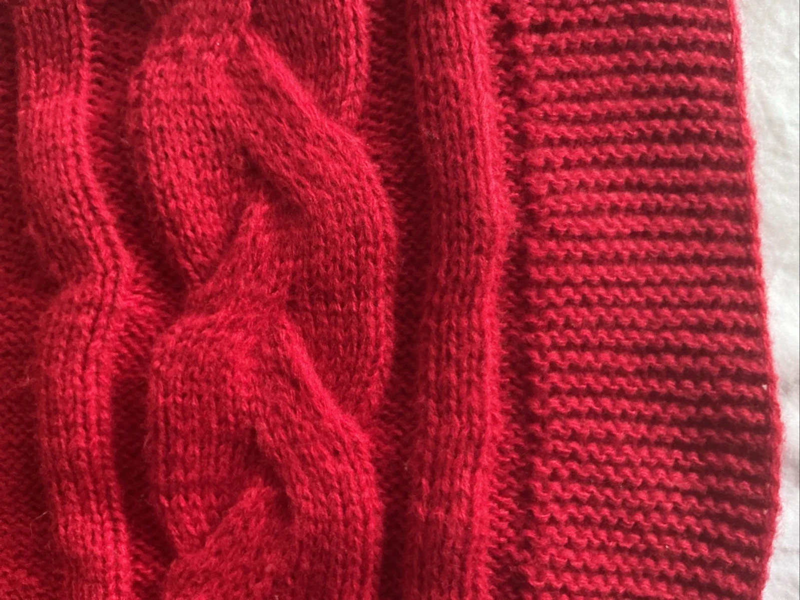 Vintage Hand Knit Cape Shawl Wrap Poncho Red Toggle Button Outlander Cottagecore