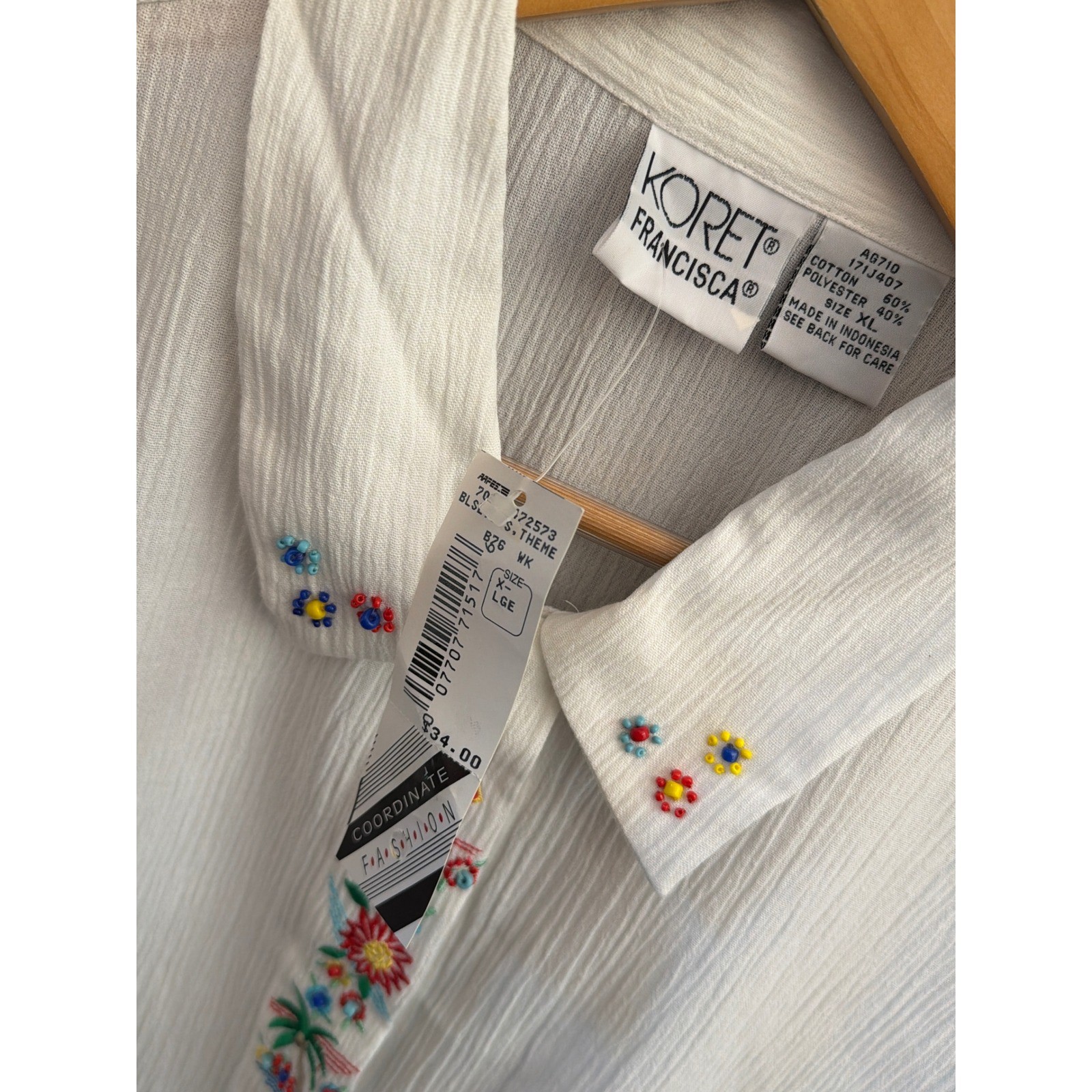 90s Koret Francisca Deadstock Blouse Grandmacore Coastal Grandmother Tropical