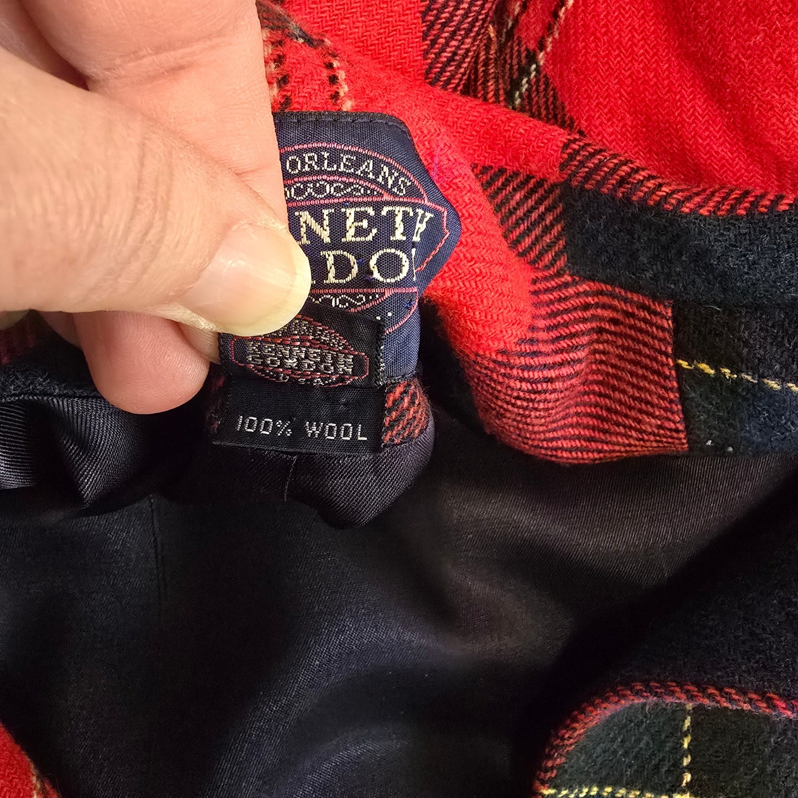 Vintage Kenneth Gordon USA Made Red Tartan Plaid 100% Wool Blazer Jacket Size 10