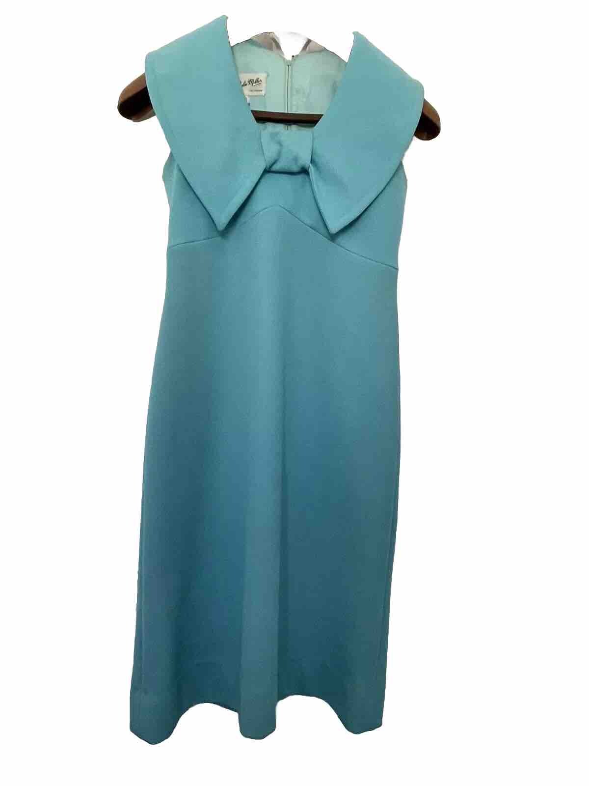 Julie Miller California Teal M Dress Vintage 1950s 60s Mid Century