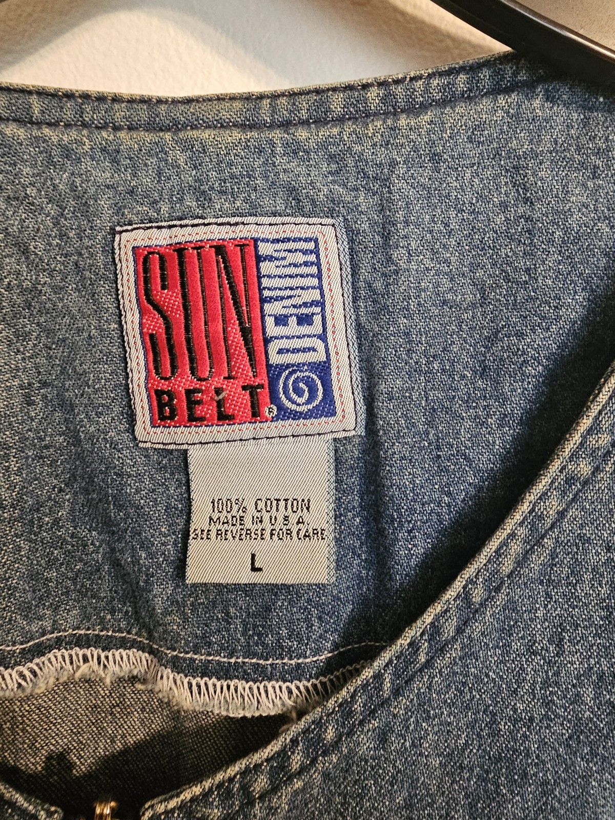 Sunbelt Vintage 90s Denim Zip Tunic Size L