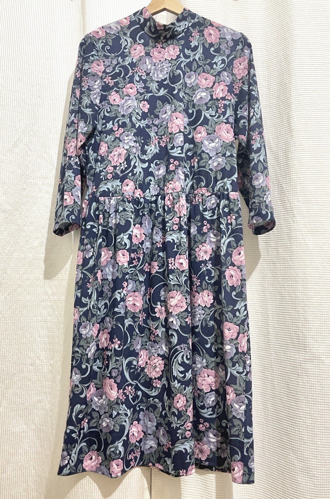 Vtg Sue Sherry New York Floral Turtle Neck Dress Women’s Sz 10