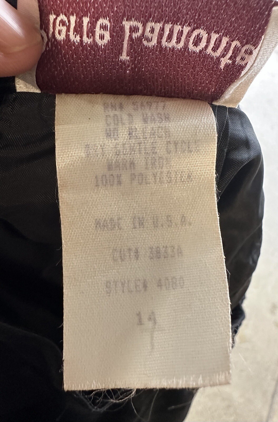Vintage Pierre Lamonte Black Polyester Shiny Sleek Faux Leather Pants Size 14