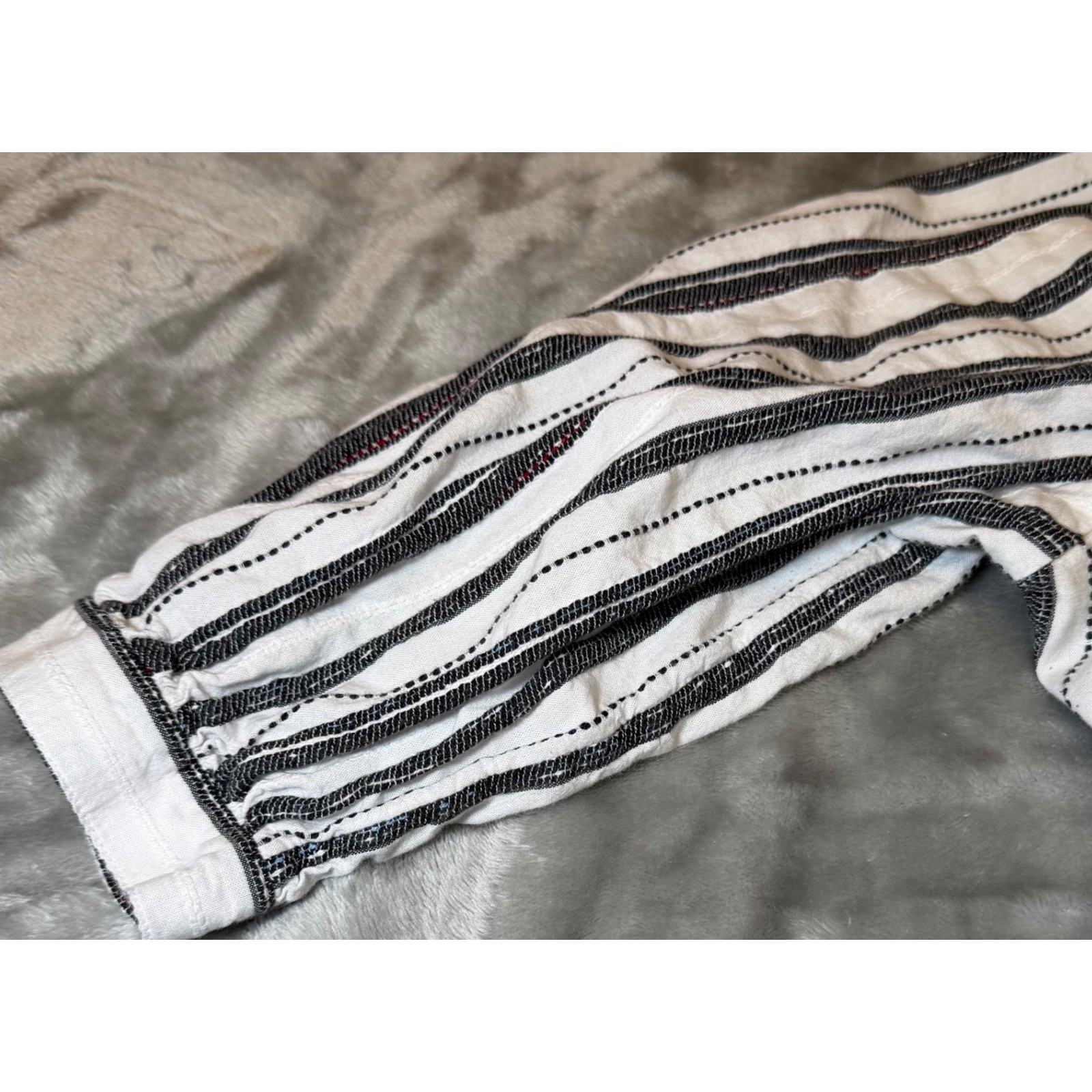 Wrangler Retro Womens Size Large Striped Dress Off Shoulder Cottagecore Boho