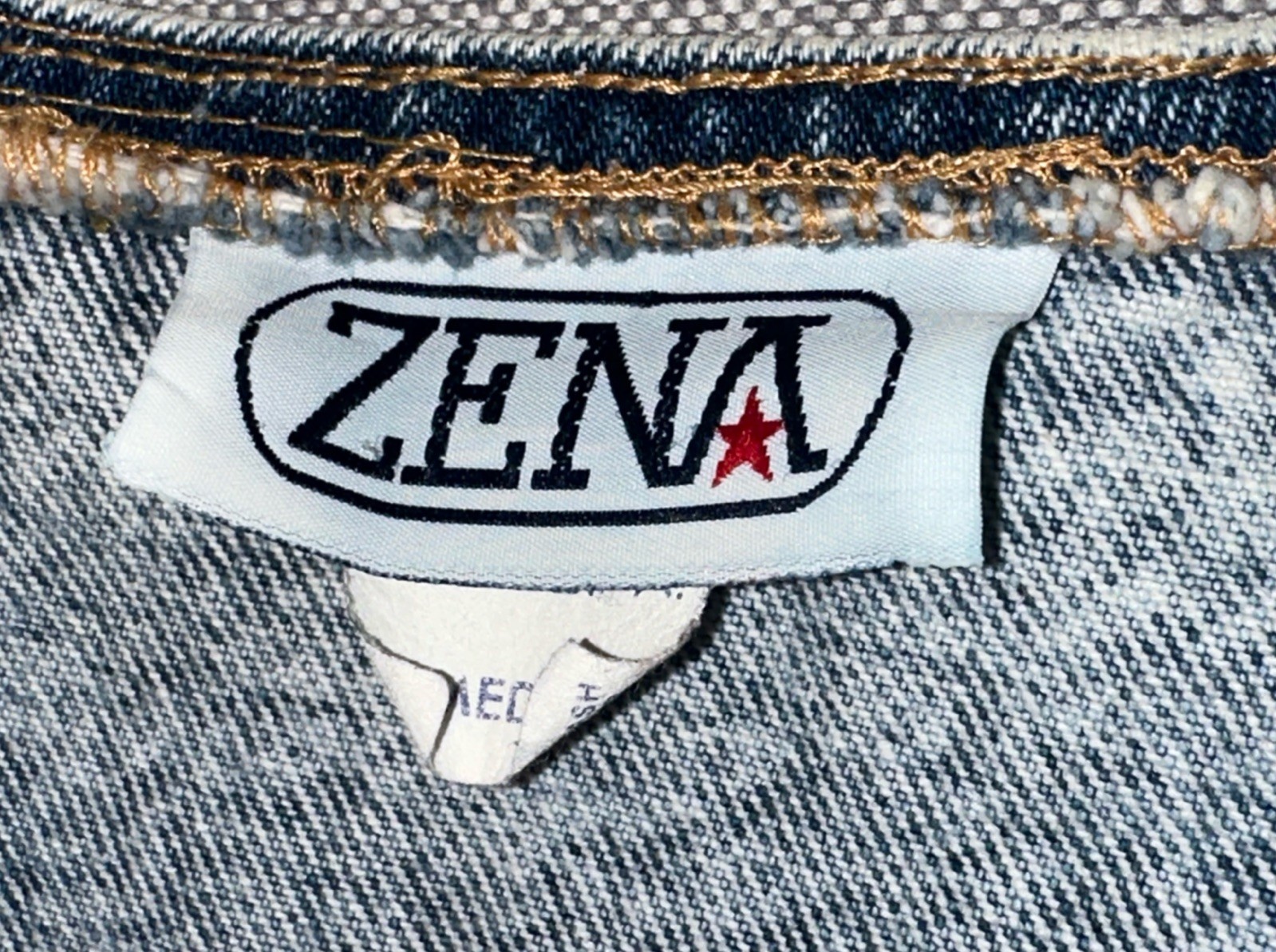 Vintage Zena Floral Acid Wash Denim Blue Jean Vest Medium Womens Cottagecore 80s
