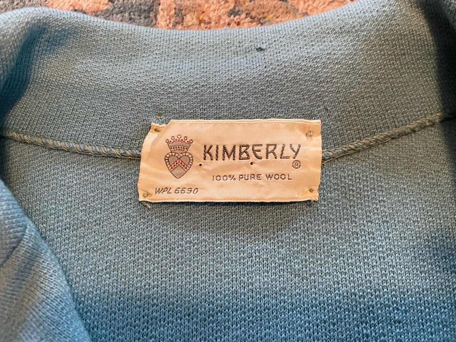 Vintage Kimberly Jacket Womens Large Blue Wool Retro Glam 1960s Boxy Blazer 50s