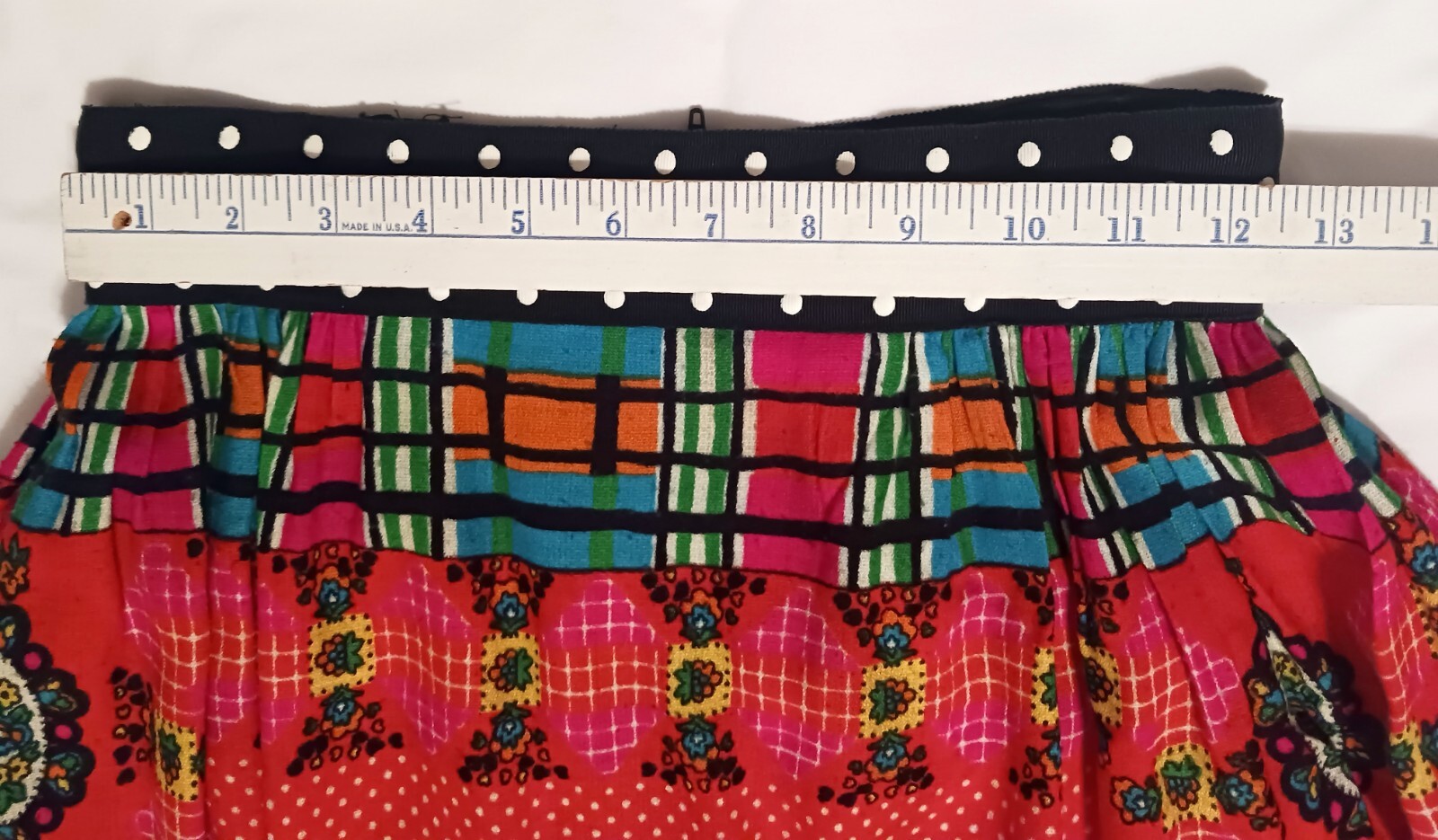 BoHo Hippie 1970s Maxi Skirt Hot Pink Psychedelic Festival Wear MEASUREMENTS
