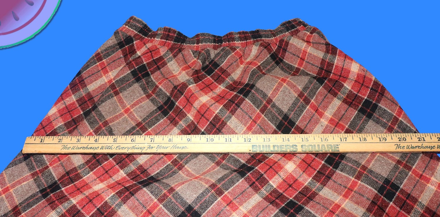 Vintage 70s ECCOBAY Plaid MIDI SKIRT Medium Red Brown A-Line Academic Grunge