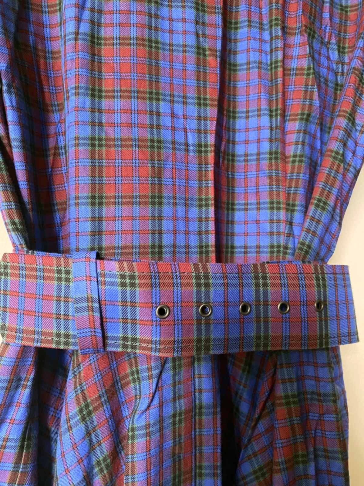 VINTAGE 1950s Rockabilly Gingham Plaid Women Shirtwaist Dress, Size Small