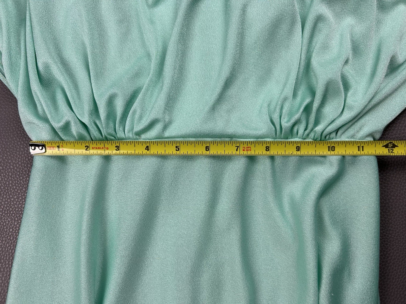 Vintage 1970s Mint Green Dolman Sleeve Maxi Dress Greek Goddess Flowy Size 12