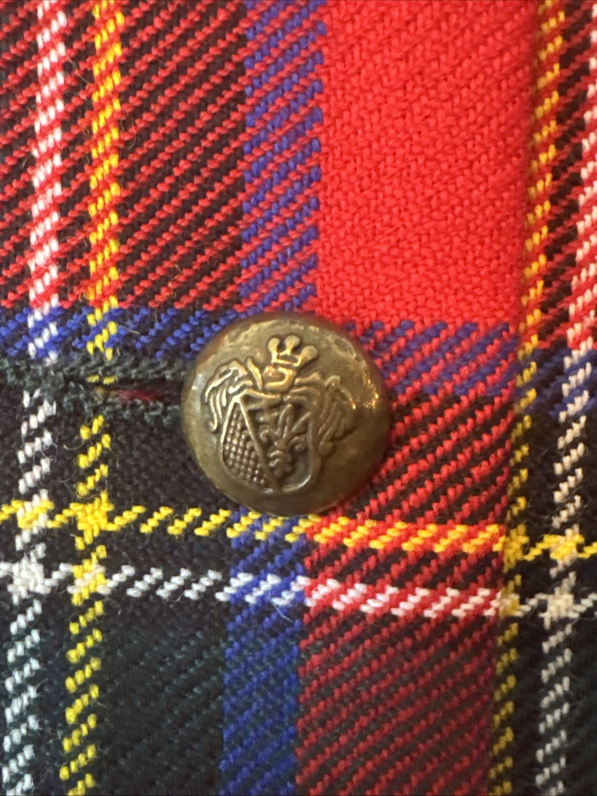 Vtg James Pringle Weavers Wool Vest Royal Stewart Tartan Scottish Clan Size 16