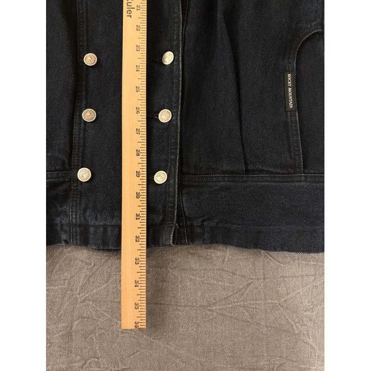 Rocky Mountain Clothing Co Womens Vintage Black Denim Jacket Oversized USA Med