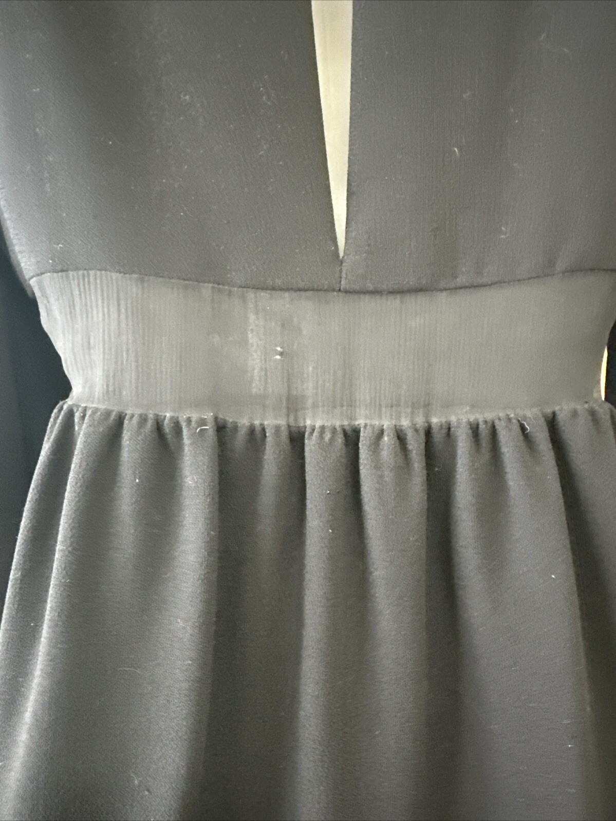 Galanos For Amelia Gray Vintage 60s Black Wool Crepe & Silk Cocktail Dress XS