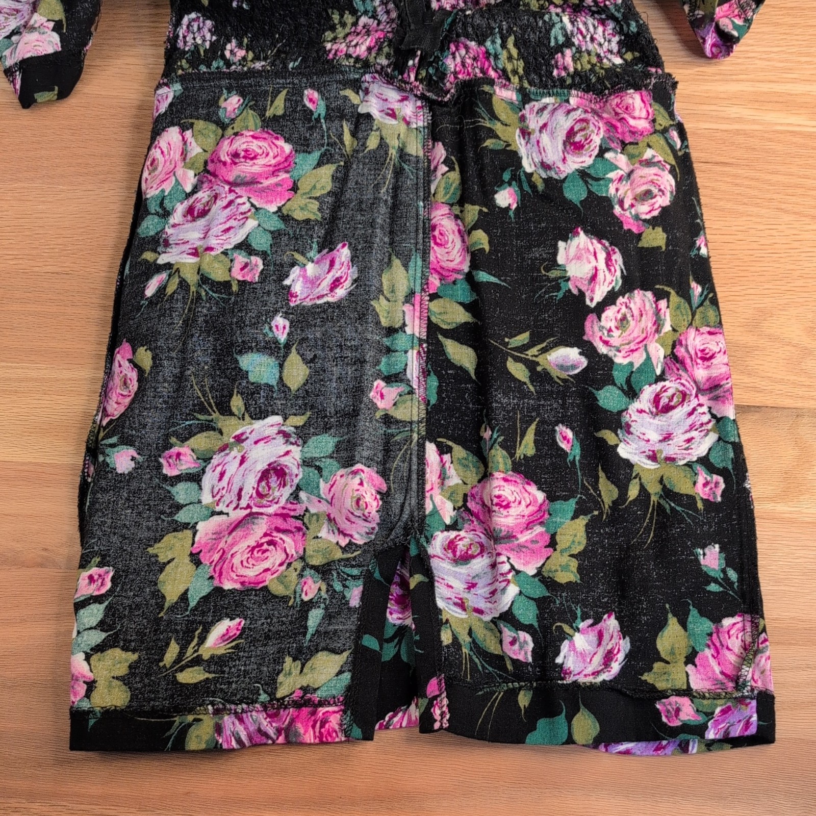 VTG Expo 90s Dress Women 2 Romance Floral Cottagecore Smocked Puff Sleeve Ruffle