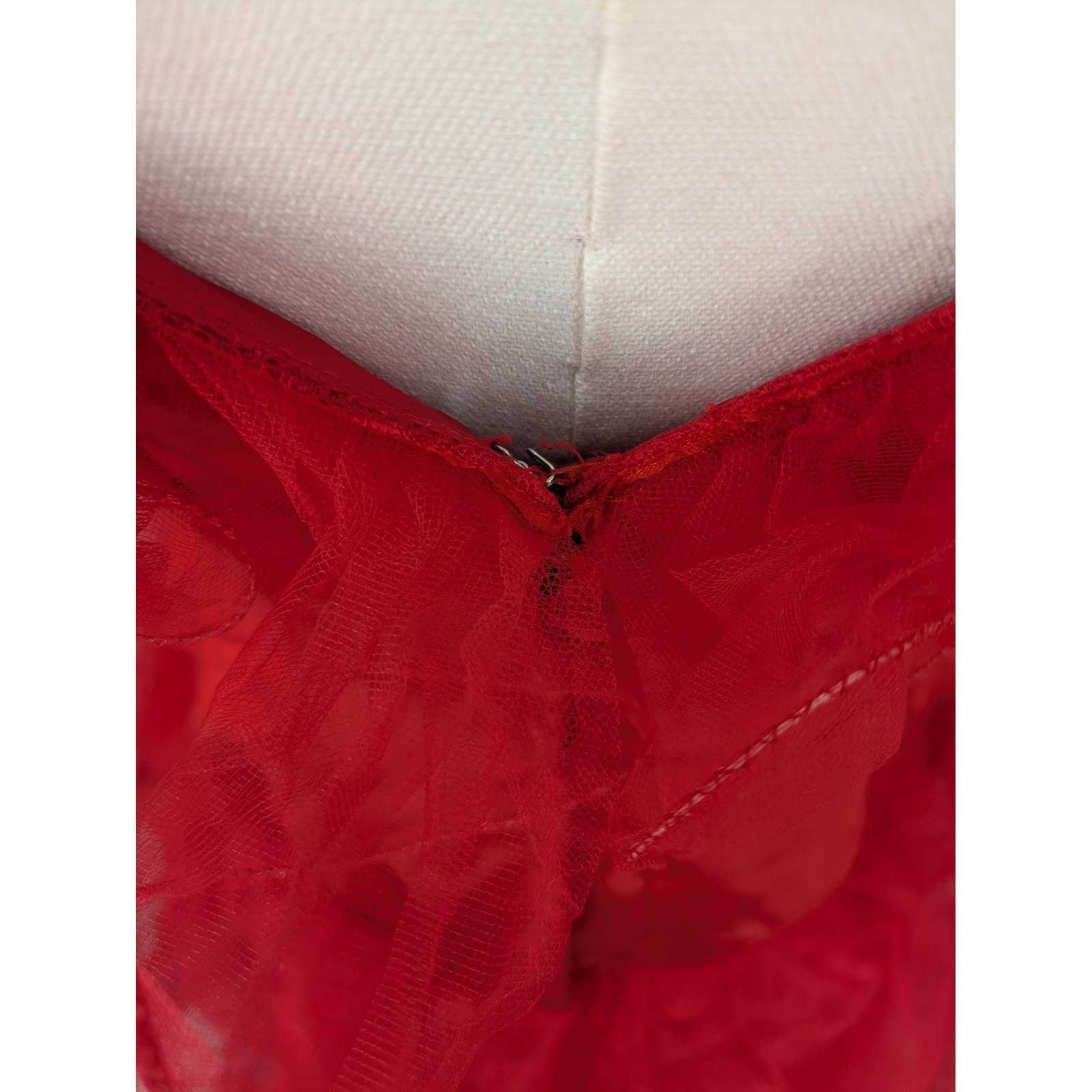 Mike Benet Formals Gown Red Womens Vintage 10 Modern 4 Tulle Satin Bow 80s Dress
